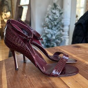 MARION PARKE TOSCANA LUXURY ANKLE STRAP OPEN TOE HEELS HEEL 37.5 / US 7.5